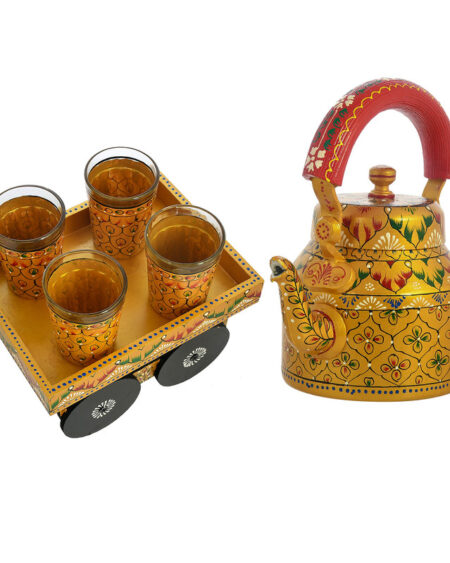 ALUMINIUM TEA KETTLE WITH 4 GLASS