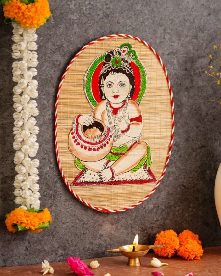 Bamboo Hand Crafted Wall Hangings Of Kanha Ji For Home Decor | Bamboo Art For Wall Decor